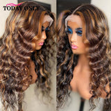 Loose Wave Highlight Lace Font Human Hair 13x4 Virgin Remy P2/30