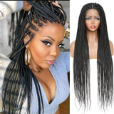 Lace Front Box Braided Synthetic Wigs Knotless Cornrow With Baby Hair