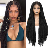 Lace Front Box Braided Synthetic Wigs Knotless Cornrow With Baby Hair