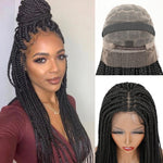 Lace Front Box Braided Synthetic Wigs Knotless Cornrow With Baby Hair