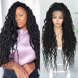 Lace Front Box Braided Synthetic Wigs Knotless Cornrow With Baby Hair