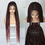 Lace Front Box Braided Synthetic Wigs Knotless Cornrow With Baby Hair