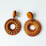 Wood Long Pendant Earrings