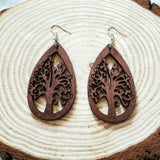 Wood Long Pendant Earrings