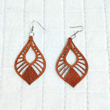 Wood Long Pendant Earrings