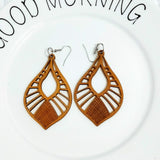 Wood Long Pendant Earrings