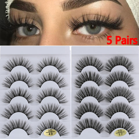 5 Pairs 3D Faux Mink Eyelashes