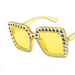 Square Rhinestone Designer Sun Glasses