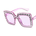 Square Rhinestone Designer Sun Glasses