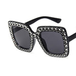 Square Rhinestone Designer Sun Glasses