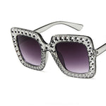 Square Rhinestone Designer Sun Glasses