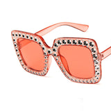 Square Rhinestone Designer Sun Glasses