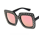 Square Rhinestone Designer Sun Glasses