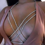 Rhinestone Cross Chest Chain