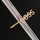 Simple Letter Rhinestone Hairpins