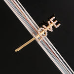 Simple Letter Rhinestone Hairpins