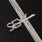 Simple Letter Rhinestone Hairpins