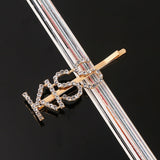 Simple Letter Rhinestone Hairpins