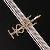 Simple Letter Rhinestone Hairpins