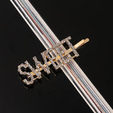 Simple Letter Rhinestone Hairpins