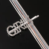 Simple Letter Rhinestone Hairpins