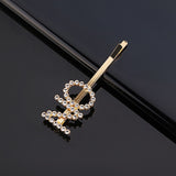 Simple Letter Rhinestone Hairpins