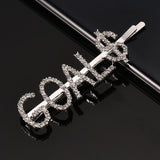 Simple Letter Rhinestone Hairpins