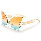 Butterfly Rimless Designer Sunglasses