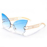 Butterfly Rimless Designer Sunglasses