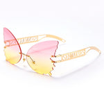 Butterfly Rimless Designer Sunglasses