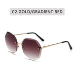 Oversized Rimless Diamond Sunglasses