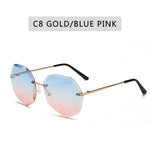 Oversized Rimless Diamond Sunglasses