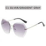 Oversized Rimless Diamond Sunglasses