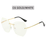 Oversized Rimless Diamond Sunglasses