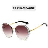 Oversized Rimless Diamond Sunglasses