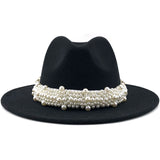 Pearl Ribbon Felt Hat