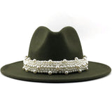 Pearl Ribbon Felt Hat