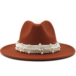 Pearl Ribbon Felt Hat