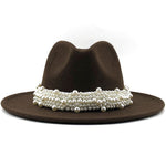 Pearl Ribbon Felt Hat