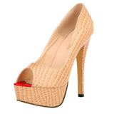 Peep Toe Platform Pumps