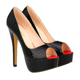 Peep Toe Platform Pumps