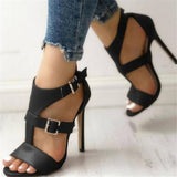 Peep Toes Ankle Buckle Heels