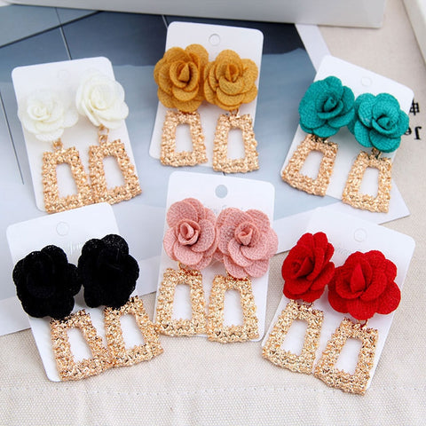 Cloth Flower Fashion Earrings