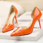 Patent Leather Side Cut-Out Heels