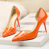 Patent Leather Side Cut-Out Heels