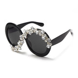 Oversized Round Rhinestone Sunglasses