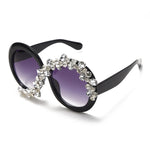 Oversized Round Rhinestone Sunglasses