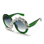 Oversized Round Rhinestone Sunglasses