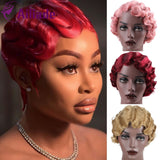 Vintage Short Finger Wave Wig