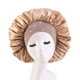 Satin Rhinestone Sleeping Bonnet